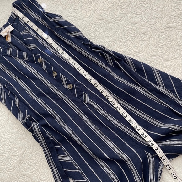 Laundry by Shelli Segal Jumpsuit Linen Blend Blue Striped Size 2 - Picture 8 of 12